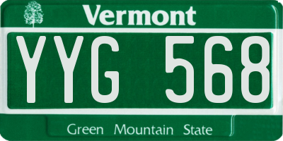 VT license plate YYG568