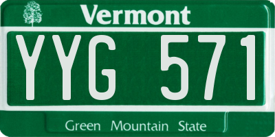 VT license plate YYG571
