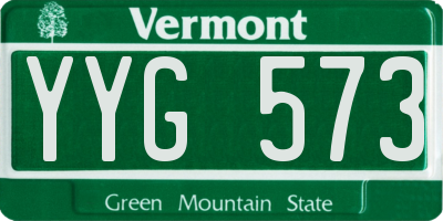 VT license plate YYG573