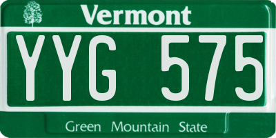 VT license plate YYG575