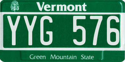 VT license plate YYG576
