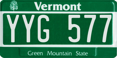 VT license plate YYG577