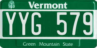 VT license plate YYG579