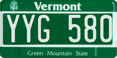 VT license plate YYG580