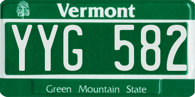 VT license plate YYG582