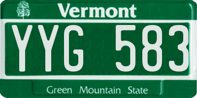 VT license plate YYG583