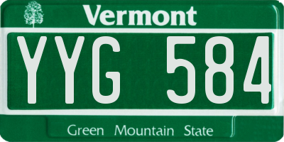 VT license plate YYG584