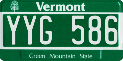 VT license plate YYG586