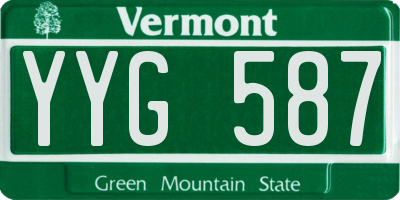 VT license plate YYG587