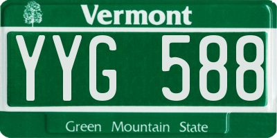 VT license plate YYG588