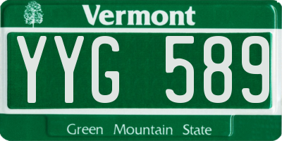 VT license plate YYG589