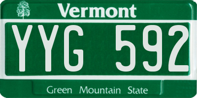 VT license plate YYG592