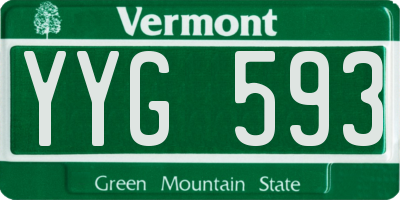 VT license plate YYG593