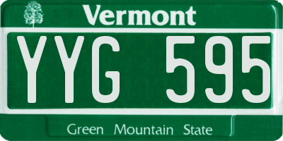 VT license plate YYG595