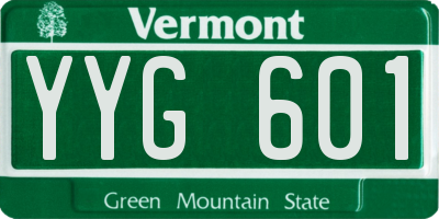 VT license plate YYG601