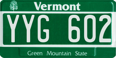 VT license plate YYG602