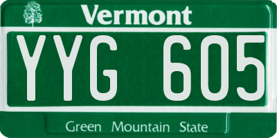 VT license plate YYG605