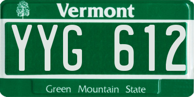 VT license plate YYG612