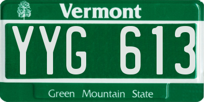 VT license plate YYG613