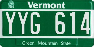 VT license plate YYG614
