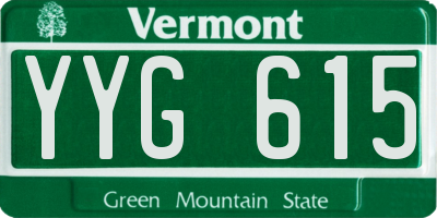 VT license plate YYG615