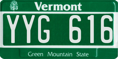 VT license plate YYG616
