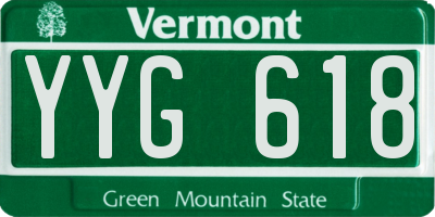 VT license plate YYG618