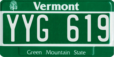 VT license plate YYG619