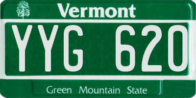 VT license plate YYG620