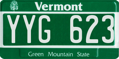 VT license plate YYG623
