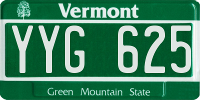 VT license plate YYG625