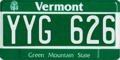 VT license plate YYG626
