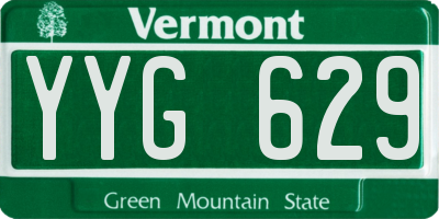 VT license plate YYG629