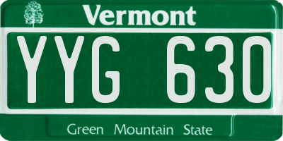 VT license plate YYG630