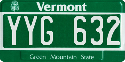 VT license plate YYG632