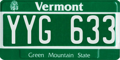 VT license plate YYG633