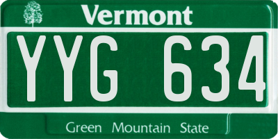 VT license plate YYG634