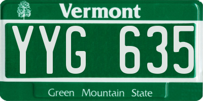 VT license plate YYG635