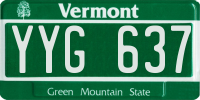 VT license plate YYG637