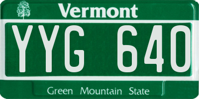 VT license plate YYG640