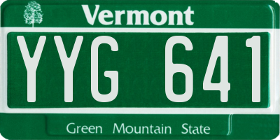 VT license plate YYG641