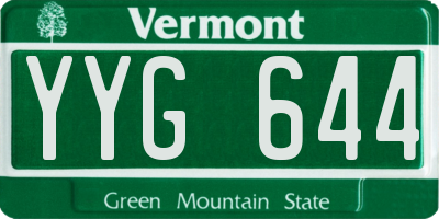 VT license plate YYG644