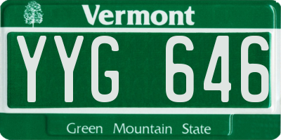 VT license plate YYG646