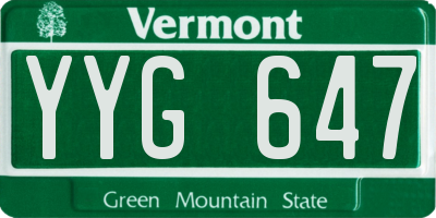 VT license plate YYG647