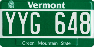 VT license plate YYG648