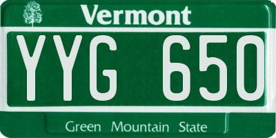 VT license plate YYG650