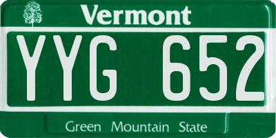 VT license plate YYG652