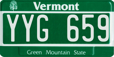 VT license plate YYG659