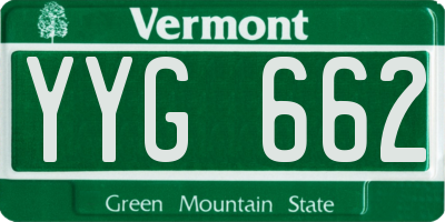 VT license plate YYG662