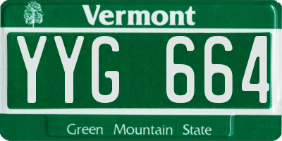 VT license plate YYG664